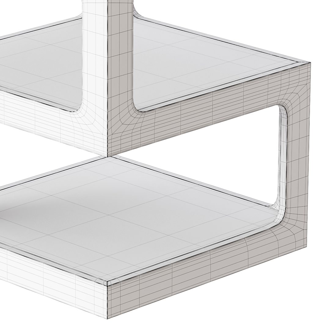 Window Side Table Poly Model Modern Glass Side Table - 3D Model for Corona