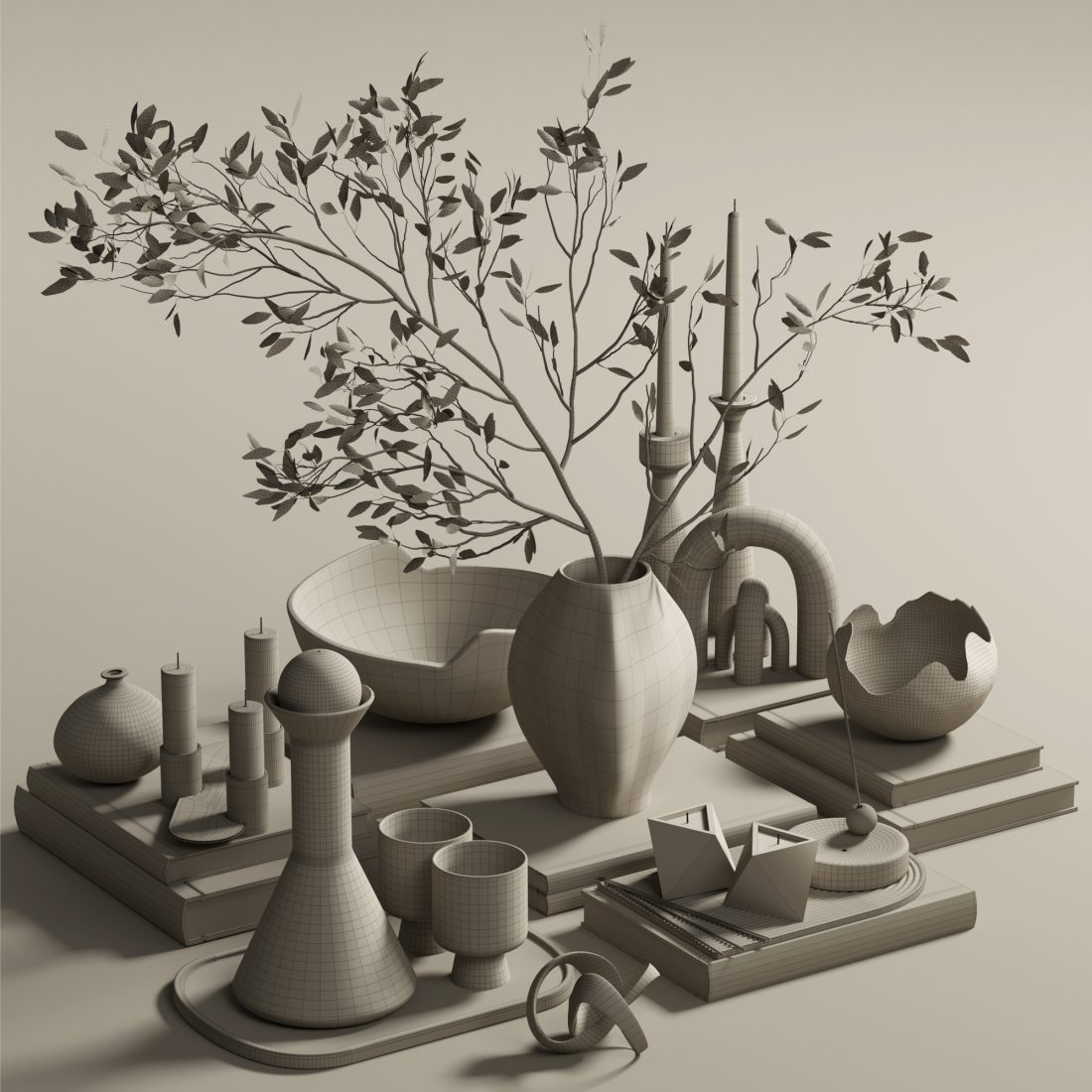 Decorative Set 17 3D Model for Corona | CGMood