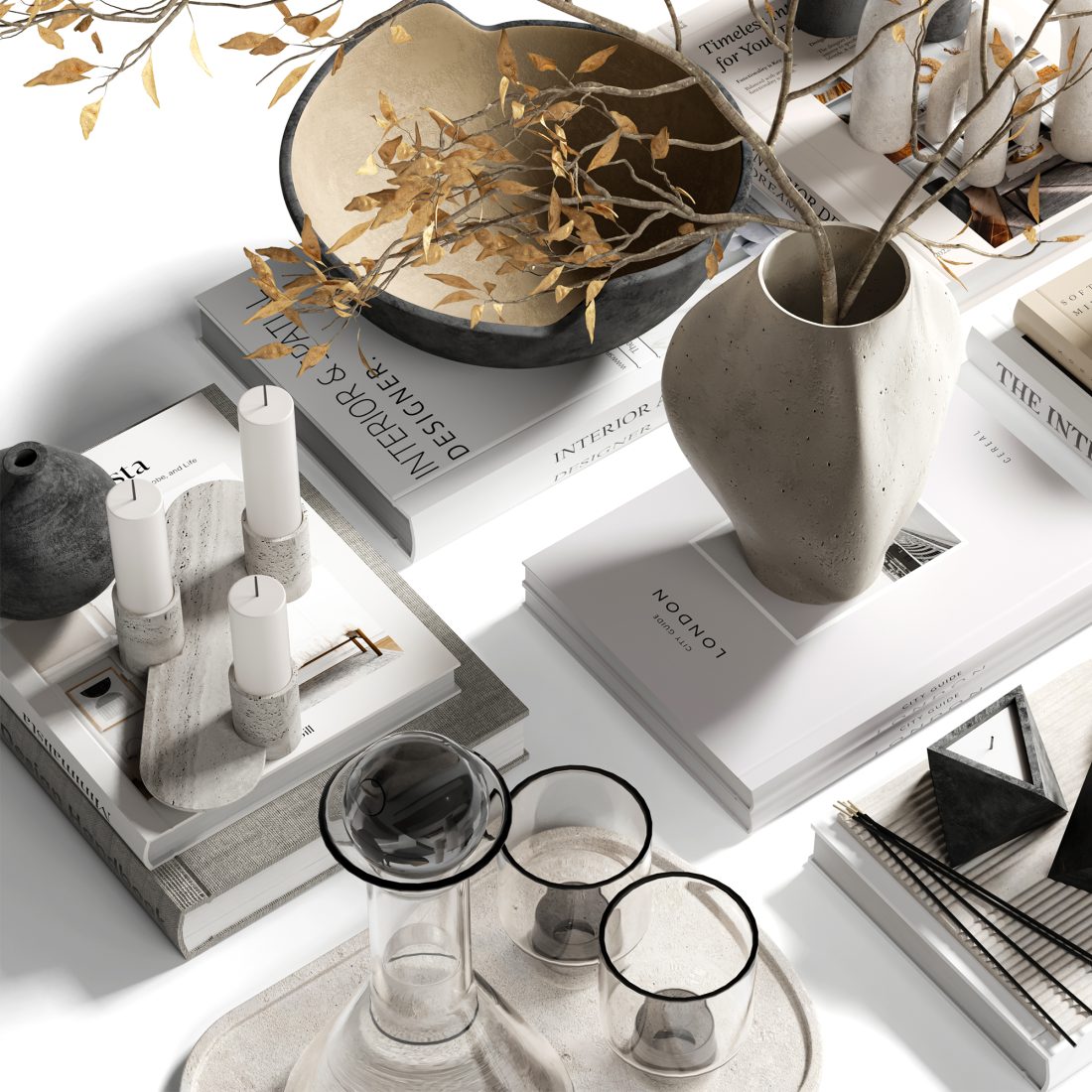 Decorative Set 17 3D Model for Corona | CGMood