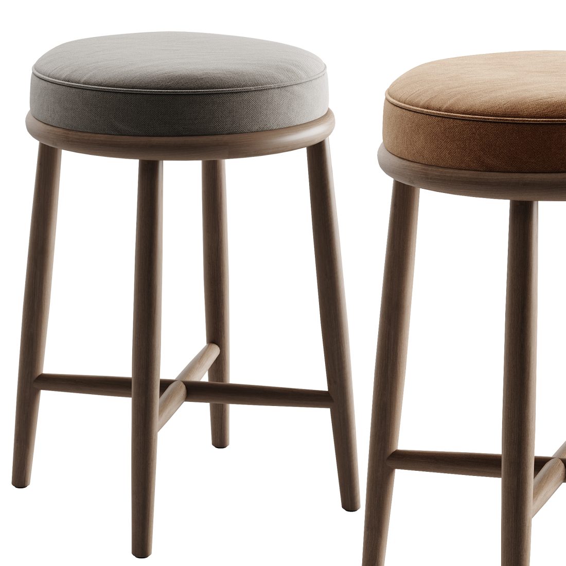 Hobbs Cerused Natural Oak Wood Counter Stool 3D Model for Corona | CGMood