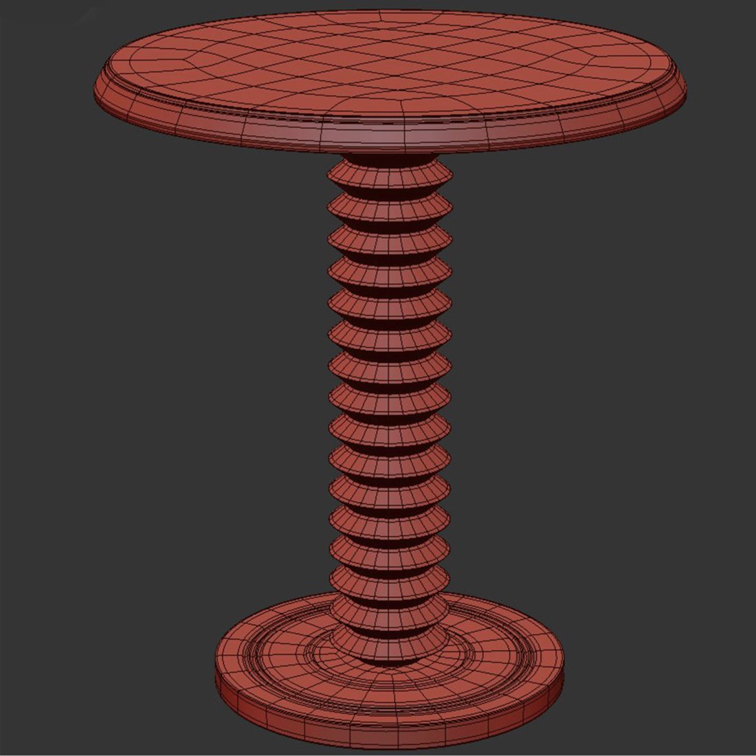 French Wood Side Table By Charles Dudouyt - 3D Model for VRay, Corona