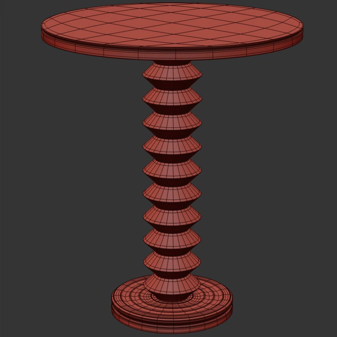 French Wood Side Table By Charles Dudouyt - 3D Model for VRay, Corona