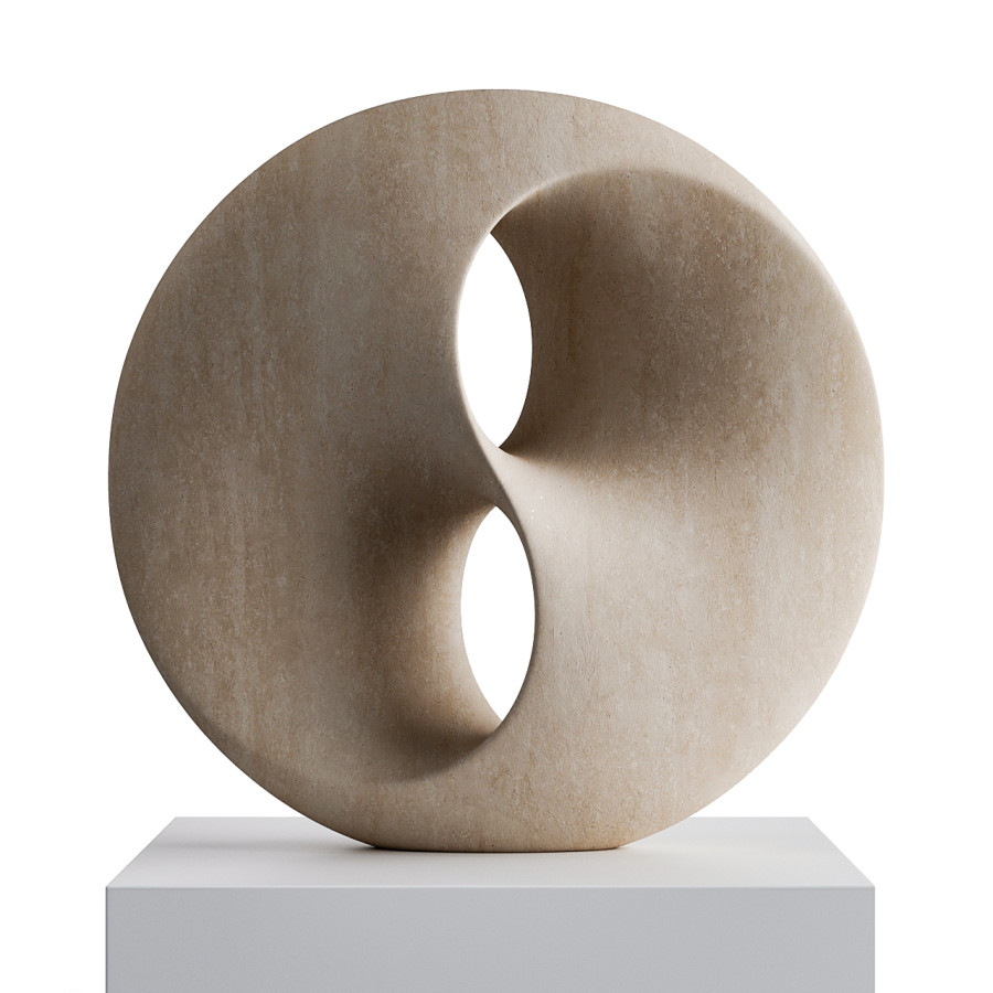 Abstract Sculpture. Mobius Strip. Trifoil Knot 3D Model for VRay