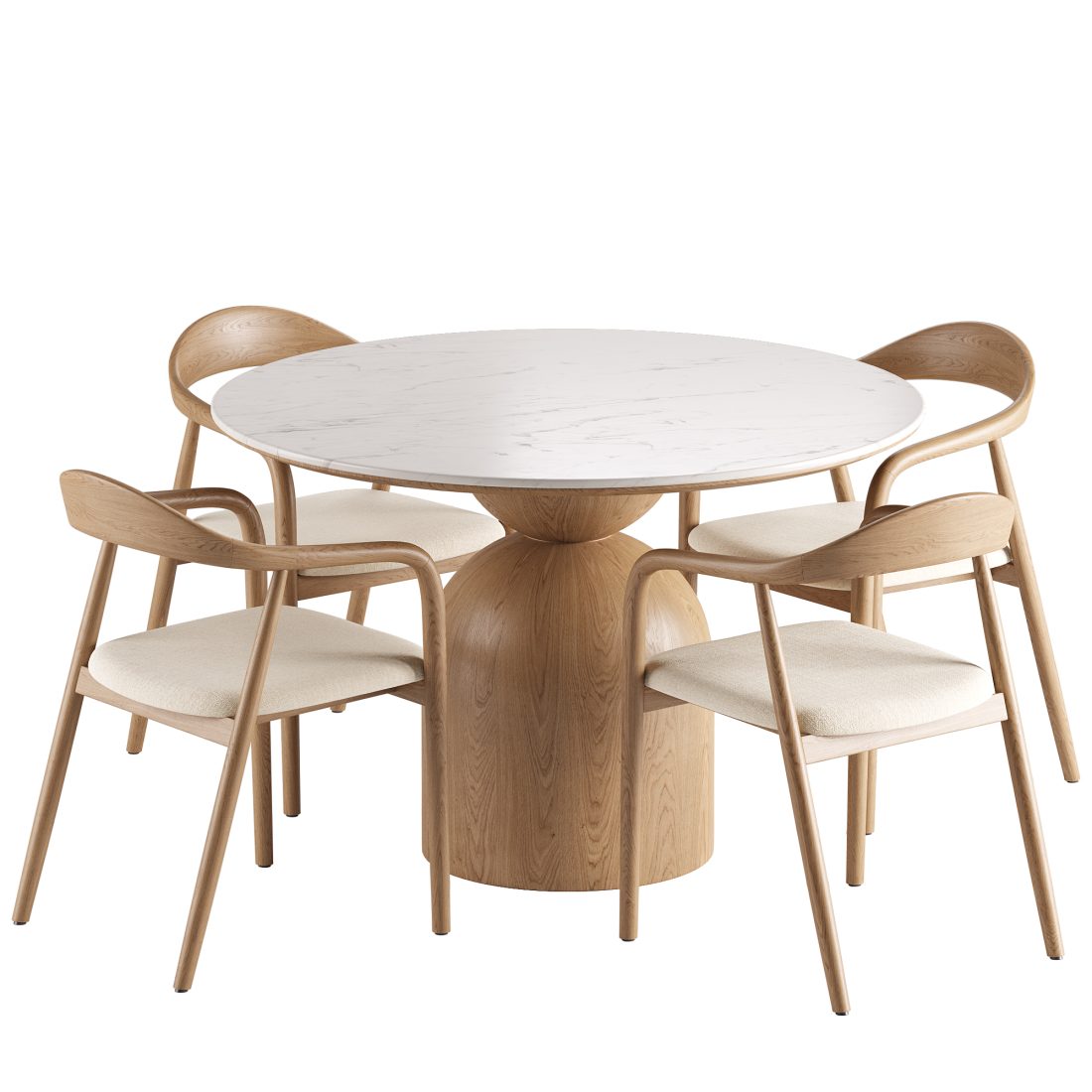Noris Fabric Dining Chair And Sigrid Dining Table 3D Model for Corona ...