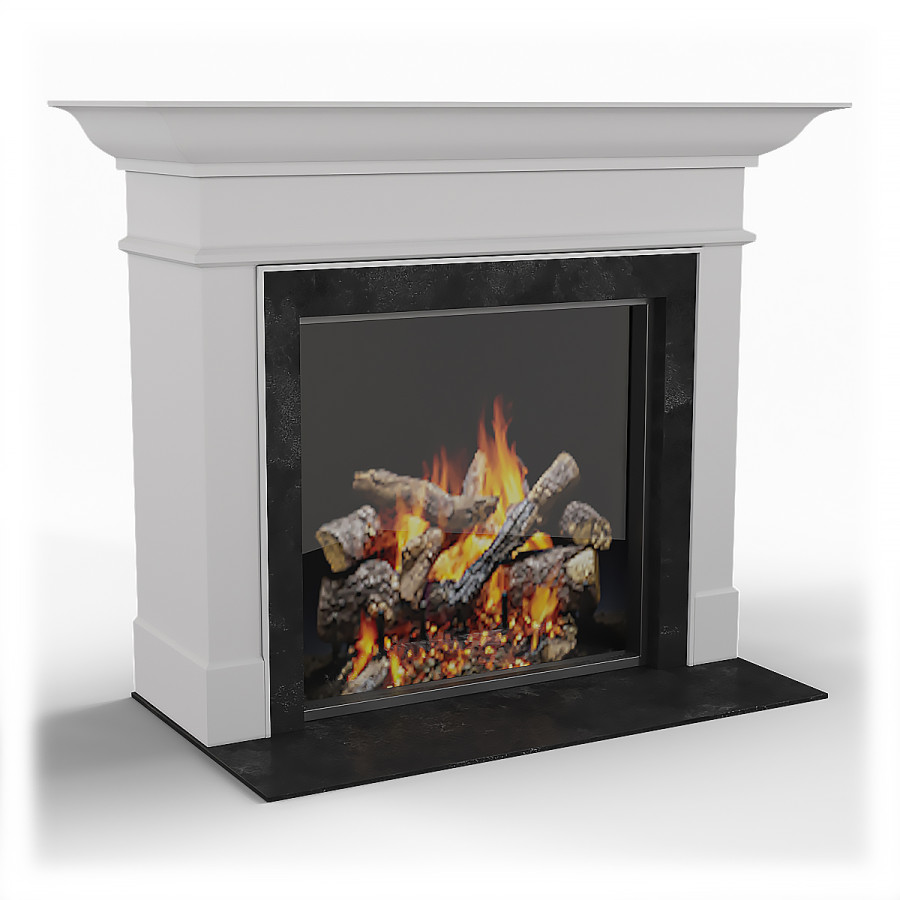 Wescott Flush Wood Mantel Fireplace by EnamulRoni