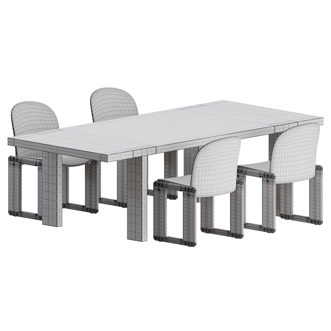 Dialogo Chair T Table By Tobia Scarpa 3D Model for Corona | CGMood