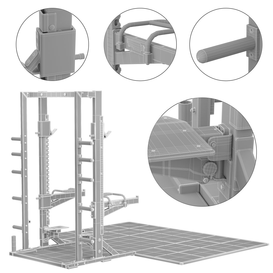 Technogym Universal Storage Rack Technogym Half Rack Pure 3D Model for VRay, Corona | CGMood